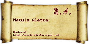 Matula Aletta névjegykártya